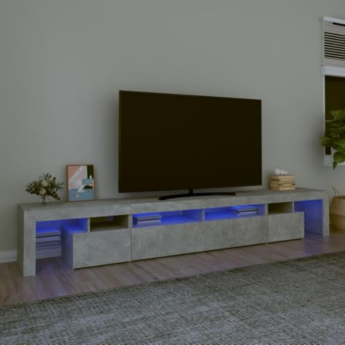 TV-Schrank mit LED-Leuchten Betongrau Fernsehschrank Fernseher kommode Konsolentisch mit Schubladen Sideboard Wohnzimmer 260x36,5x40 cm TV-Schrank mit LED-Leuchten Betongrau Fernsehschrank Fernseher kommode Konsolentisch mit Schubladen Sideboard Wohnzimmer 260x36,5x40 cm von ROMHZKS
