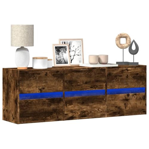 TV-Wandschrank mit LED-Beleuchtung Räuchereiche tv ständer hängeschrank tv kommode Fernseher Tisch 130x31x45 cm TV-Wandschrank mit LED-Beleuchtung Räuchereiche tv ständer hängeschrank tv kommode Fernseher Tisch 130x31x45 cm von ROMHZKS