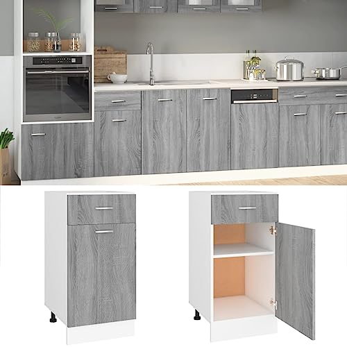 Unterschrank mit Schublade Lyon Grau Sonoma Moderner Küchenschrank aus Eichenholz mit viel Stauraum und elegantem Design 40x46x81,5 cm Unterschrank mit Schublade Lyon Grau Sonoma Moderner Küchenschrank aus Eichenholz mit viel Stauraum und elegantem Design 40x46x81,5 cm von ROMHZKS