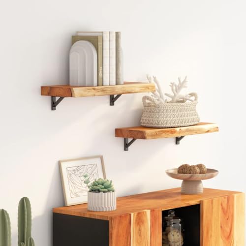 Wandregal 60x30x3,8 cm Rechteckig Massivholz Akazie Baumkante Esstischplatte aus Holz DIY Möbelbau Wohnzimmertischplatte für Schreibtisch Arbeitsplatte Wandregal 60x30x3,8 cm Rechteckig Massivholz Akazie Baumkante Esstischplatte aus Holz DIY Möbelbau Wohnzimmertischplatte für Schreibtisch Arbeitsplatte von ROMHZKS