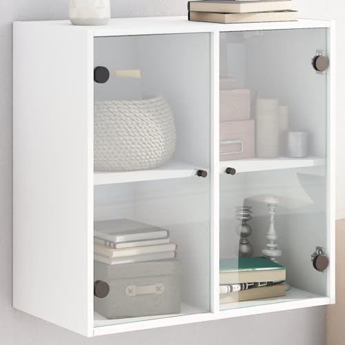 Wandschrank mit Glastüren - Hängeschrank für Büro und Wohnzimmer mit Stauraum und elegantem Design von ROMHZKS