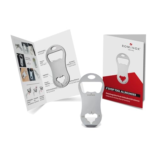 Geschenkartikel: ROMINOX Shop Tool // Allrounder – 8 Funktionen, Einkaufswagenlöser mit Zusatzfunktionen, Edelstahl Keytools, Multifunktionswerkzeug, inkl. Funktionsbeschreibung von ROMINOX