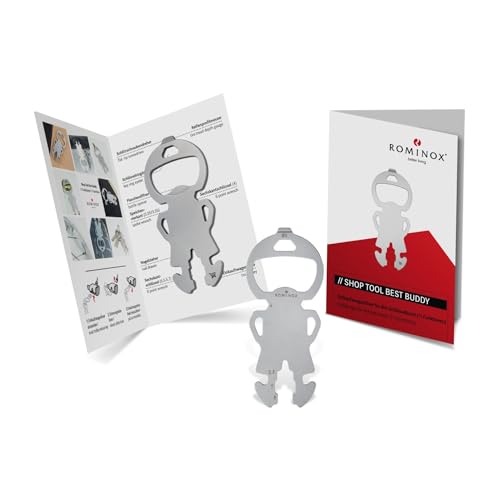 Geschenkartikel: ROMINOX Shop Tool // Best Buddy – 11 Funktionen, Einkaufswagenlöser mit Zusatzfunktionen, Edelstahl Keytools, Multifunktionswerkzeug, inkl. Funktionsbeschreibung von ROMINOX