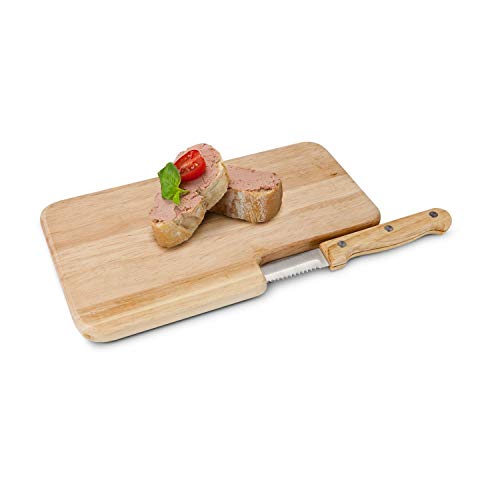 ROMINOX Geschenkartikel Frühstücks- / Brotzeitbrett // Cena – 2-teilig, Holzbrett mit integriertem Brotzeitmesser (Klinge ca. 11 cm) und praktischer Messeraussparung; Maße: ca. 23 x 14 x 1.2 cm von ROMINOX