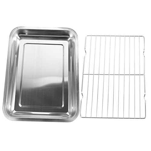 ROMISBABA 1 Satz Ablaufwanne aus Edelstahl klein rostfrei Hallo Speiseölbehälter mit Sieb Obstschale snackteller Snack Teller Schale für süßigkeiten Tee-Set Snackbehälter Grillplatte Silver von ROMISBABA