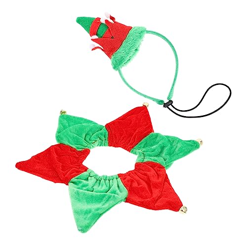 ROMISBABA 1 Satz Weihnachts-welpen-Hut-Haarband Kleines Tier Cosplay Kopfschmuck-haustierschal von ROMISBABA