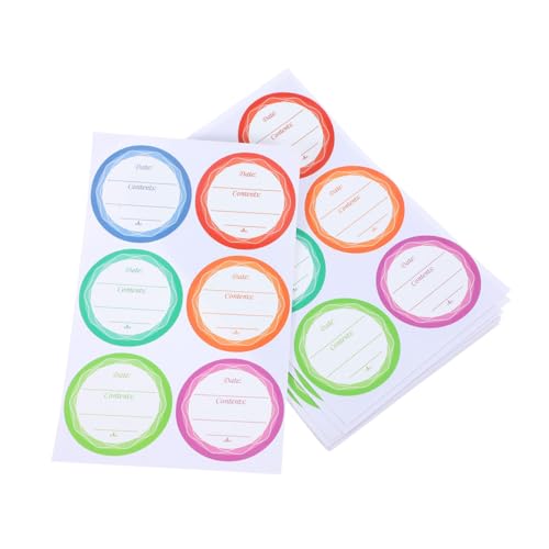 ROMISBABA 10 Blatt Abziehbare Wasser Ölresistente PVC Etiketten für Glasflaschen Selbstklebend zum Beschriften von Küchenbehältern Gewürzgläsern Vorratsdosen und Einmachgläsern von ROMISBABA