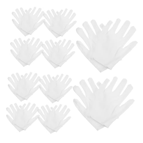 ROMISBABA 10 Paare Weiße Baumwollhandschuhe Dehnbar Weich Waschbar Schmuck und Jadehandschuhe für Inspektion Polieren Auszeichnungen Zeremonien von ROMISBABA
