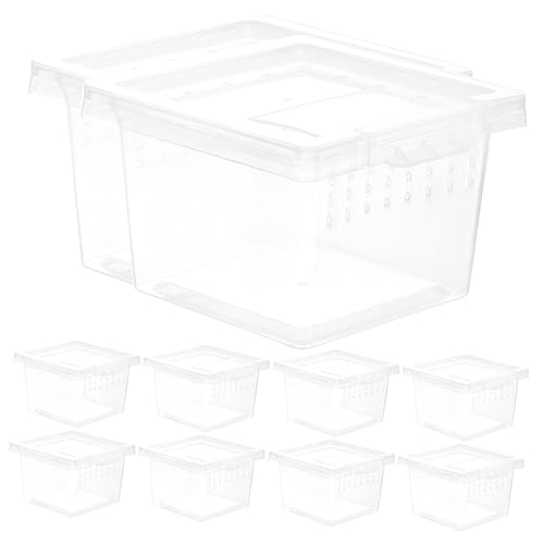 ROMISBABA 10 Stück Kleine Reptilien Futterbox Transparent Terrarium Zuchtbox für Insekten und Reptilien für Schlangen Geckos Spinnen und ROMISBABA 10 Stück Kleine Reptilien Futterbox Transparent Terrarium Zuchtbox für Insekten und Reptilien für Schlangen Geckos Spinnen und von ROMISBABA