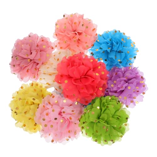 ROMISBABA 10 Stück Mehrfarbige Blumenhalsbänder Für Haustiere Dekoration Für Hunde Hochzeitsblumenhalsbänder Hundehalsbänder Mit Blumen Chiffon Blumenquaste Blumen Katzenhalsbänder von ROMISBABA