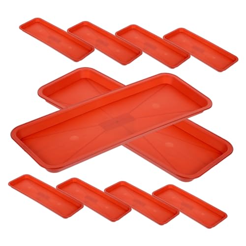 ROMISBABA 10 Stück Rechteckige Pflanzuntersetzer aus Robustem Kunststoff Langlebig und Formstabil als Wasserschale für Blumentöpfe für Garten und Wohnräume Wasserundurchlässig und Praktisch von ROMISBABA