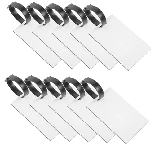 ROMISBABA 10 Stück Teiliges Blanko Kofferanhänger aus Robustem Material Beidseitig Bedruckbar für DIY Heat Transfer Leicht und Tragbar mit Lanyard als Reiseanhänger für Gepäck und von ROMISBABA