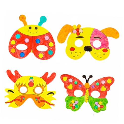 ROMISBABA 10 Stück Teiliges DIY Papiermasken Weiß Hundemotiv Kreative Bastelmaske zum Bemalen und Ausmalen Kindgerechtes Malspielzeug für Jungen und Mädchen Fördert Künstlerische Kreativität von ROMISBABA