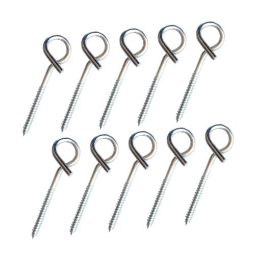 ROMISBABA 10 Stück Teiliges Edelstahl Schraubhaken mit Ringschraube Rostfrei und Korrosionsbeständig Vielseitig für Haushalt DIY und Dekoration Einfache Montage zum Aufhängen von Pflanzen von ROMISBABA