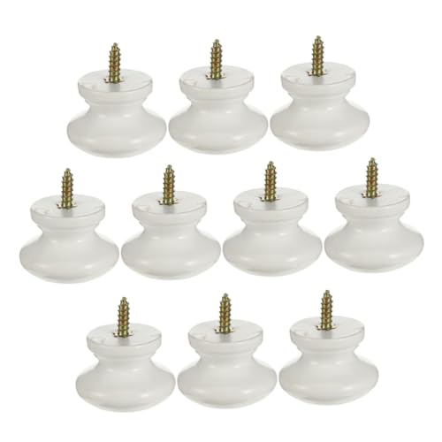 ROMISBABA 10 Stück Teiliges Holzschrankgriffe Rund Selbstschneidende Griffe aus Massivem Holz Ergonomisch für Kleiderschränke Küchenschränke und Möbel Geeignet von ROMISBABA