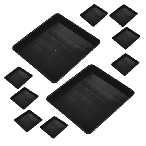 ROMISBABA 10 Stück Teiliges Quadratische Pflanzuntersetzer Robustem Kunststoff Vielseitig Einsetzbar für Blumentöpfe und Gartenpflanzen für Drinnen und Draußen Schützend vor Wasserschäden von ROMISBABA