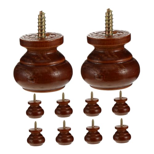 ROMISBABA 10 Stück Teiliges Runde Massivholz Schrankknöpfe Selbstschneidend Kratzfest Holzgriffe für Küchen Badezimmerschränke Rustikale Möbelgriffe Feuchtigkeitsbeständig Einfache Montage von ROMISBABA