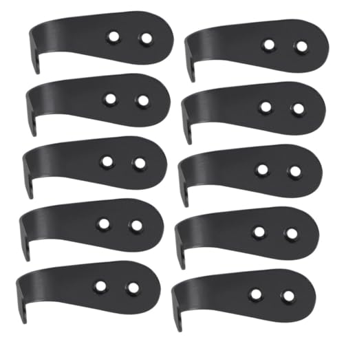 ROMISBABA 10 Stück Teiliges Schwarze Edelstahl Wandhaken Stabile Metallhaken mit Glatter Oberfläche Multifunktionale Garderobenhaken für Kleidung Handtücher Schlüssel Platzsparend und von ROMISBABA