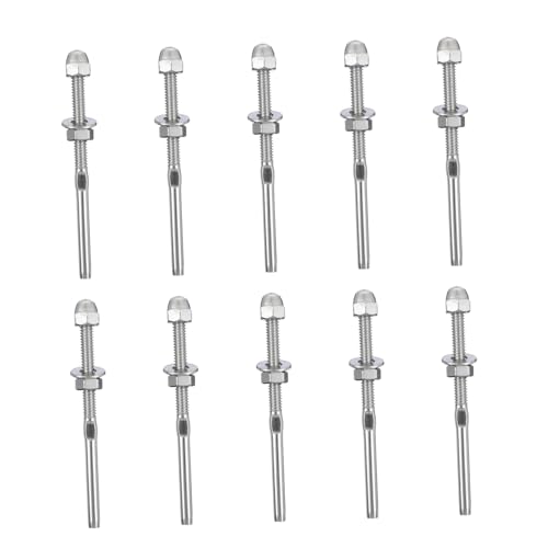ROMISBABA 10 Stück Teiliges Seilspanner Endkappen Gewindeschrauben Swage Endkappen für Treppen und Terrassengeländer Korrosionsbeständig Langlebig ROMISBABA 10 Stück Teiliges Seilspanner Endkappen Gewindeschrauben Swage Endkappen für Treppen und Terrassengeländer Korrosionsbeständig Langlebig von ROMISBABA
