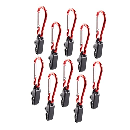 ROMISBABA 10 Stück Teiliges Zeltklammer mit Karabiner aus Robustem Kunststoff Winddichte Planenclips mit Gezahnten Griffen Leichte Befestigungsspangen für Camping BBQ Markisen und Outdoor von ROMISBABA
