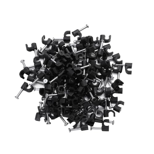 ROMISBABA 100 Stück Drahtkarte Abdeckung Telefon Wand Kabelmanagement schnappen binden Kabelklemmen sicher Kabelclip Kabelbinder Mini-Kabelklemme Draht-Clip Drahtklemme Werkzeug Schwarz von ROMISBABA