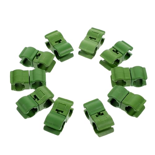 ROMISBABA 10Stücke Gartenclips Wetterfeste Kunststoff Pflanzenklammern für Pflanzenstützen für Tomaten und Gemüse Wiederverwendbar Korrosionsbeständig Grün von ROMISBABA