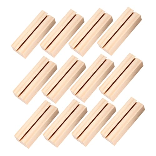 ROMISBABA 12 Stück Teiliges Holz Kartenhalter Rechteckig Flach Retro Design Business Kartenhalter Memo Ständer Vielseitig für Büro Zuhause Tischdekoration von ROMISBABA