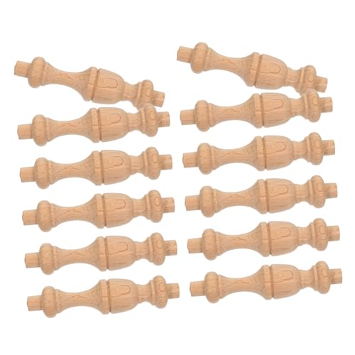 ROMISBABA 12 Stück Teiliges Holzsäulen aus Mini Römische Säulen mit Feiner Schnitzerei Stabile und Verzugsresistente Dekopfeiler für Schränke und DIY Heimdekor Innen und Außen Geeignet von ROMISBABA