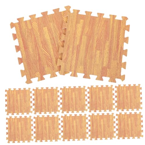 ROMISBABA 12 Stück Teiliges Krabbelmatten aus Sicherem Schaumstoff mit Holzmaserung rutschfeste Dicke Spielmatte für Kleinkinder Bodenschutz und Weiche Polsterung für Zuhause und von ROMISBABA