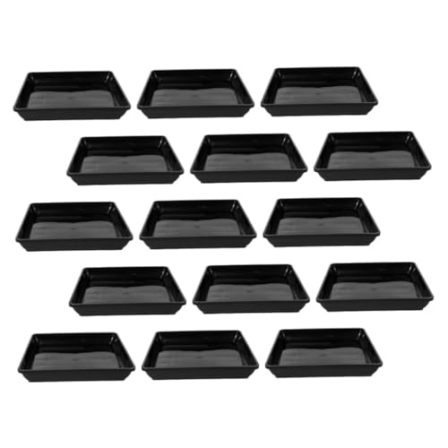 ROMISBABA 15 Stück Blumentopf Tablett Blumentopf Untersetzer Blumenpot -Wasserschalen Basis Wasserschale für Pflanzen Sukkulenten-Tablett quadratisch pp Schwarz von ROMISBABA