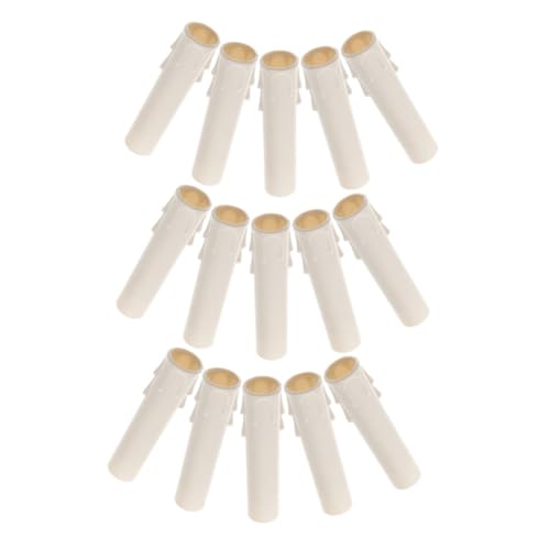 ROMISBABA 15 Stück Teiliges Kerzentropfschutz Kunststoffhülsen Øxmm Weiß Vielseitige Tropfschutzabdeckungen für Kerzenhalter Kronleuchter Wohn Veranstaltungsdekoration von ROMISBABA