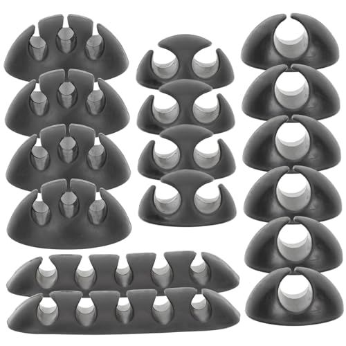 ROMISBABA 16 Stück Selbstklebender Kabelhalter Teilig Design Langlebiger Kabelorganizer für USB Ladekabel und Geräte Kompakt und Praktisch für Schreibtisch und Haushalt von ROMISBABA