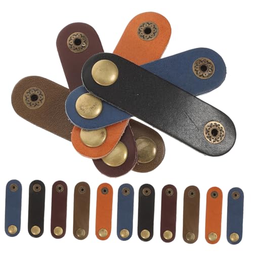 ROMISBABA 16 Stück Teiliges Kabel organizer Leder Elastische Kabelhalter für Kabelmanagement Am Schreibtisch Vielseitig Einsetzbar für Datenkabel Ladekabel und Kabelbinder Zufällige Farbe von ROMISBABA