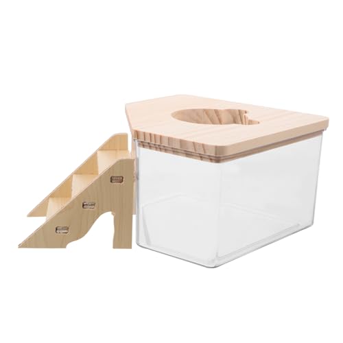 ROMISBABA 1Satz Hamster Sand Bad Box mit Rampe Transparente Badewanne für Hamster und Rennmäuse Vielseitig als Toilette Verwendbar zu Reinigen und Sicher für Ihre Haustiere von ROMISBABA