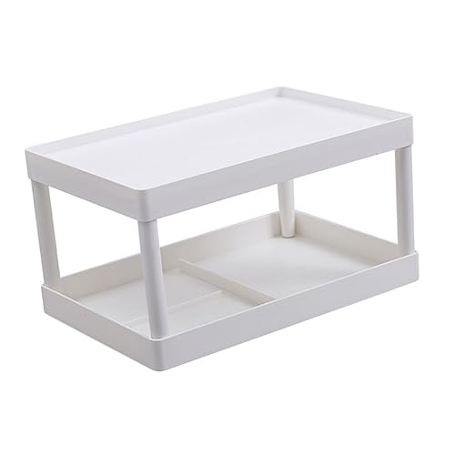 ROMISBABA 1Stück Desktop Organizer Weiß Multifunktionales Regal für Schreibtisch Stöckig zur Aufbewahrung von Büromaterial Kosmetik und Stabil und Leicht zu Installieren von ROMISBABA