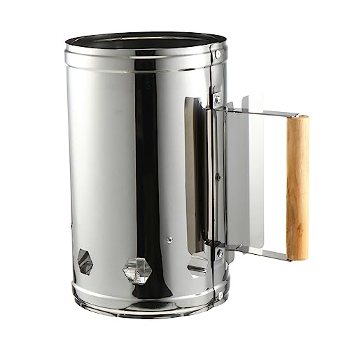ROMISBABA 1Stück Holzkohle Anzündkamin BBQ Zündstarter mit Hitzeschild und Holzgriff für Grill Kamin und Outdoor Camping ROMISBABA 1Stück Holzkohle Anzündkamin BBQ Zündstarter mit Hitzeschild und Holzgriff für Grill Kamin und Outdoor Camping von ROMISBABA