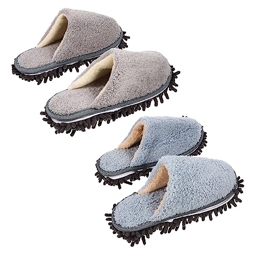 ROMISBABA 2 Paare Wiederverwendbare Wischschuhe für Hausreinigung Praktische Mop Hausschuhe Blau und rutschfest Waschbar für Böden und Fenster ROMISBABA 2 Paare Wiederverwendbare Wischschuhe für Hausreinigung Praktische Mop Hausschuhe Blau und rutschfest Waschbar für Böden und Fenster von ROMISBABA