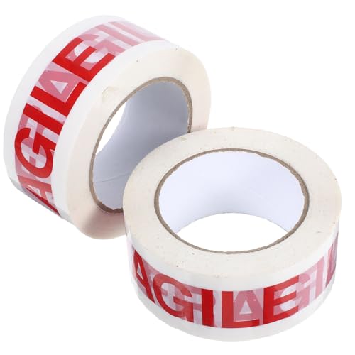 ROMISBABA 2 Rollen Fragile Verpackungsband Weiß rot mit Deutlichem Englischem Warnhinweis für Zerbrechliche Pakete Selbstklebendes Packband für Versand Umzug und Sichere Kartonversiegelung ROMISBABA 2 Rollen Fragile Verpackungsband Weiß rot mit Deutlichem Englischem Warnhinweis für Zerbrechliche Pakete Selbstklebendes Packband für Versand Umzug und Sichere Kartonversiegelung von ROMISBABA