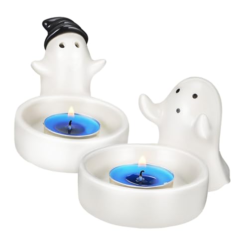 ROMISBABA 2 STK. Halloween Kerzenhalter aus Keramik Kleine Geisterkerze Teelichthalter für Tischdekoration Langlebig und Vielseitig für Zuhause Büro und Party ROMISBABA 2 STK. Halloween Kerzenhalter aus Keramik Kleine Geisterkerze Teelichthalter für Tischdekoration Langlebig und Vielseitig für Zuhause Büro und Party von ROMISBABA