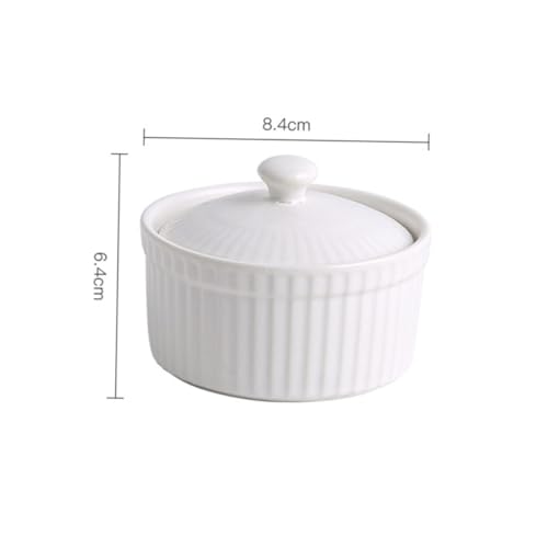 ROMISBABA 2 STÜCK Keramik Dessert Backschalen Hitzebeständige Glatte Backformen für Pudding Gedämpfte Eier Vielseitige Haushalts schälchen Leicht zu Reinigen Weiß von ROMISBABA