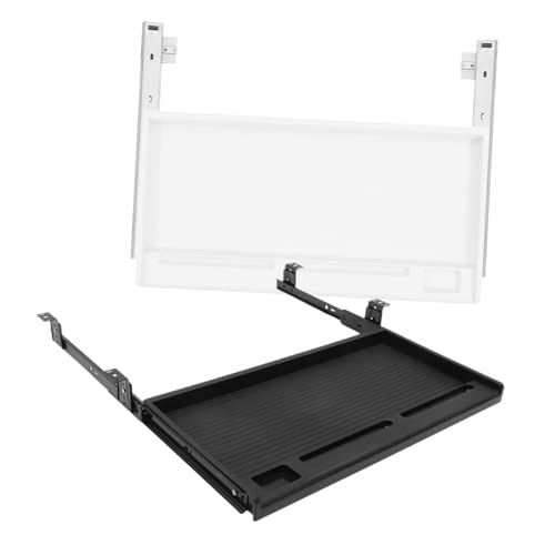 ROMISBABA 2 Sätze Ergonomische Tastaturablage Schreibtisch Ausziehbare Tastaturständer für Optimale Aufbewahrung und Organisation Design Schwarz für Büro und Zuhause von ROMISBABA