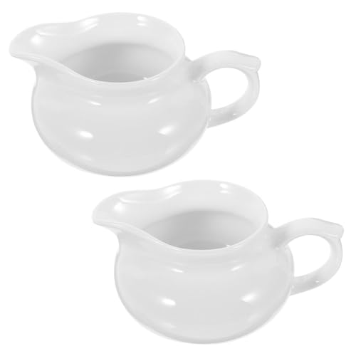 ROMISBABA 2 Stck Teiliges Weißes Keramik Sauce Boat mit Griff Tragbarer Saucenspender mit Ergonomischem Ausgießer Praktischer Soßenbehälter für Küche und Tisch Robust und Einfach zu ROMISBABA 2 Stck Teiliges Weißes Keramik Sauce Boat mit Griff Tragbarer Saucenspender mit Ergonomischem Ausgießer Praktischer Soßenbehälter für Küche und Tisch Robust und Einfach zu von ROMISBABA