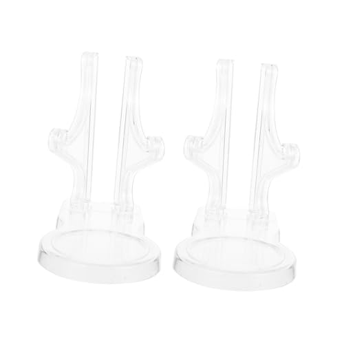 ROMISBABA 2 Stück Acryl Ständer Transparenter Becherhalter für Kaffee Teetassen Stabiler Teller Untertassen Organizer Multifunktionaler Display Rack für Küchentheke und Esszimmer von ROMISBABA