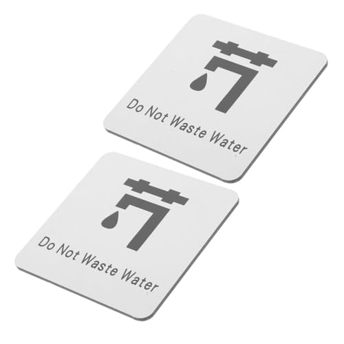 ROMISBABA 2 Stück Aluminium Wasser Warnschild Selbstklebend für Küchenspüle Langlebiges Wasserverbrauch Warnschild Robustes Minimalistisches Design Wasserfest und UV beständig Praktische von ROMISBABA