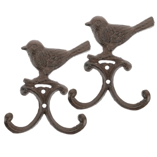ROMISBABA 2 Stück Antiker Gusseisen Wandhaken Vogel Design Retro Garderobenhaken für Schlüssel Handtücher Mantel Aufhängung Dekorativer Vintage Wandgarderobenhaken von ROMISBABA
