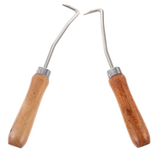 ROMISBABA 2 Stück Beekeeping Beewax Cleaning Hook Teiliges mit Holzgriff Praktisches Imker Zubehör Langlebiges und Sicheres Imker Werkzeug zur Wachs und Rahmenreinigung von ROMISBABA