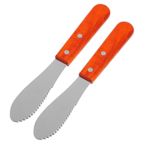 ROMISBABA 2 Stück Butterspatel aus Edelstahl mit Gezahnter Klinge und Holzgriff Cremiger Spachtel für Butter Käse und Kuchen Glatter Torten Spachtel Robust und Leicht zu Reinigen ROMISBABA 2 Stück Butterspatel aus Edelstahl mit Gezahnter Klinge und Holzgriff Cremiger Spachtel für Butter Käse und Kuchen Glatter Torten Spachtel Robust und Leicht zu Reinigen von ROMISBABA