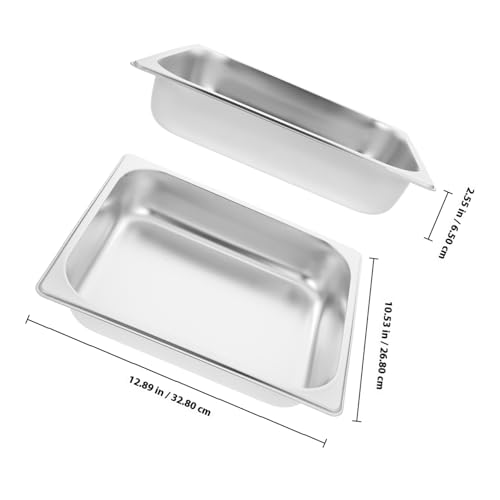 ROMISBABA 2 Stück Edelstahl Dampf Table Pan Rechteckig Spülmaschinenfest Vielseitig Kompatibel für Restaurant Buffet Party Catering von ROMISBABA