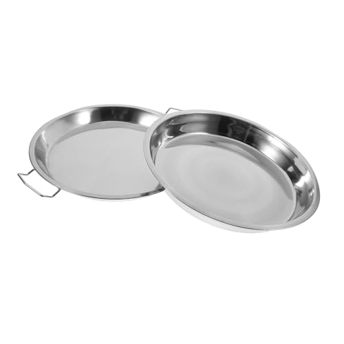 ROMISBABA 2 Stück Edelstahl Doppelfassungs Servierteller Hitzebeständig Multifunktional Kinderfreundlich Rundes Tablett Für Snacks Obst Fleisch Zuhause Restaurant Bar ROMISBABA 2 Stück Edelstahl Doppelfassungs Servierteller Hitzebeständig Multifunktional Kinderfreundlich Rundes Tablett Für Snacks Obst Fleisch Zuhause Restaurant Bar von ROMISBABA
