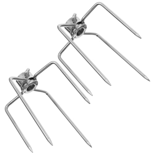ROMISBABA 2 Stück Edelstahl Grillgabel Rostfreie Rotisserie Fleischgabeln für Outdoor Bbq Leicht Poliert und Gebürstet für Hähnchen Kebab Camping und Grillpartys ROMISBABA 2 Stück Edelstahl Grillgabel Rostfreie Rotisserie Fleischgabeln für Outdoor Bbq Leicht Poliert und Gebürstet für Hähnchen Kebab Camping und Grillpartys von ROMISBABA